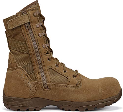 Belleville 8" OCP Air Force Combat Boots for Men - Tactical Boots for Men with EH Rated Composite Safety Toe - TR Adrenaline Traction Outsole - Coyote Brown Leather2
