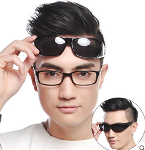 Boolavard Überzieh Nachtsichtbrille für Autofahrer, für Brillenträger, getönte polarisierende Gläser, gemäß ISO Norm, schwarz/gelb