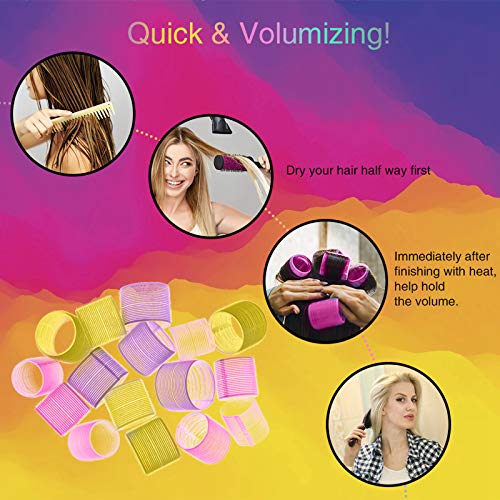 Hair Rollers Set, Self Grip Jumbo Hair Rollers Curlers,Salon Hair Dressing 2.5 Inch Rollers for Hair DIY, Curly Hairstyle Tools for Women, Multicolor 5 Size 40 Packs (66mm 54mm 44mm 32mm 25mm 40Pack) - Thumbnail 2