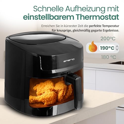 Foto von Emerio riesige digitale Heißluftfritteuse, TOP AirFryer, Frittieren ohne zusätzliches Öl, 7.2 Liter Volumen, 8 Automatik Programme, Cool Touch, BPA frei, schnelle Aufheizung, 1800 Watt, AF-129622.1