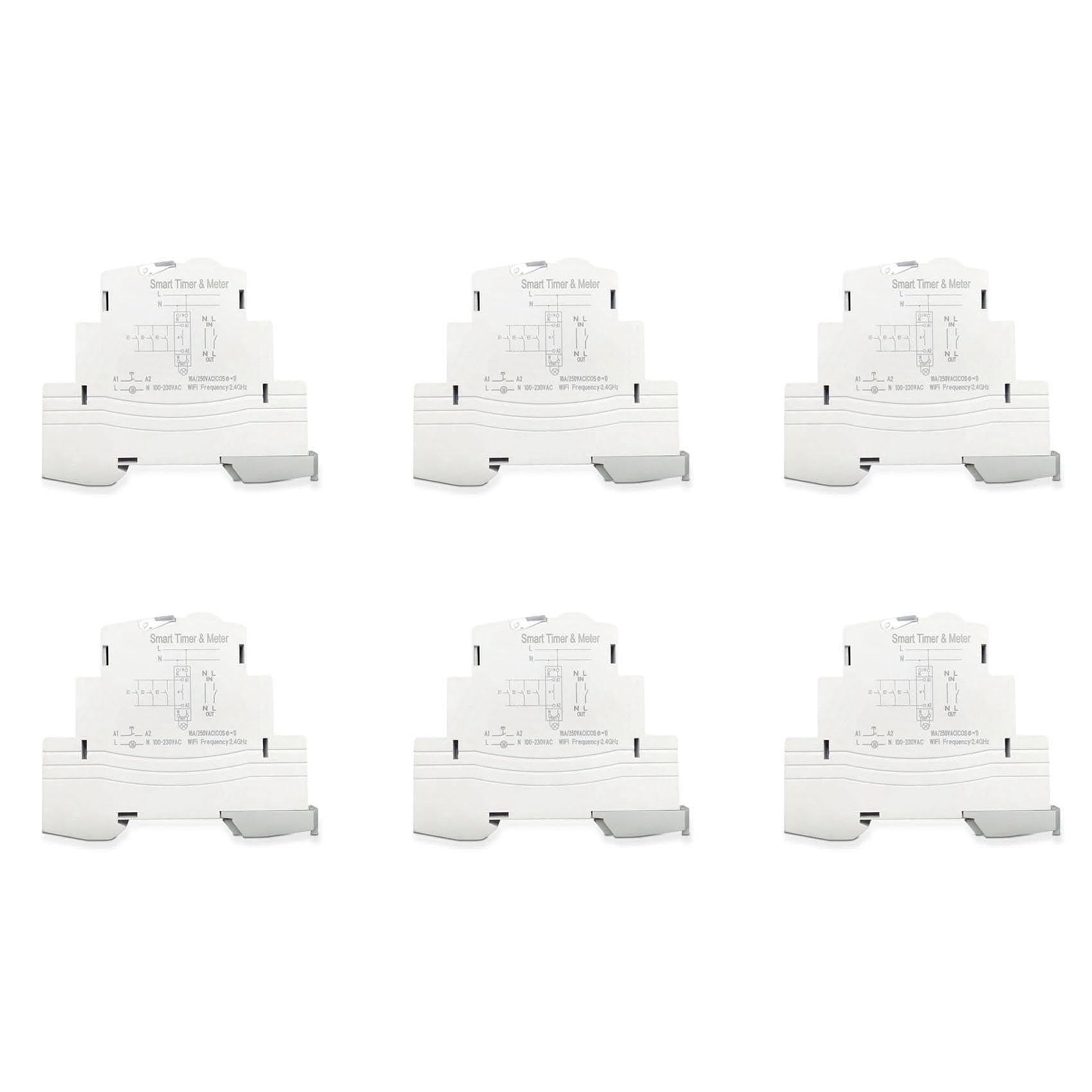 Jnchdghwa White 6X Atms 1602Z Smart Switch 16A Din Rail 1P Remote Control Timing Switch Smart Wireless Switch 220V Timing Switch