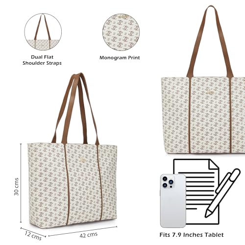 Image of Lavie Women's Mono LL Meghan Tote Bag for Women | Tote Handbag for Work | Ladies purse | Stylish Shoulder Bag | Gift for Women