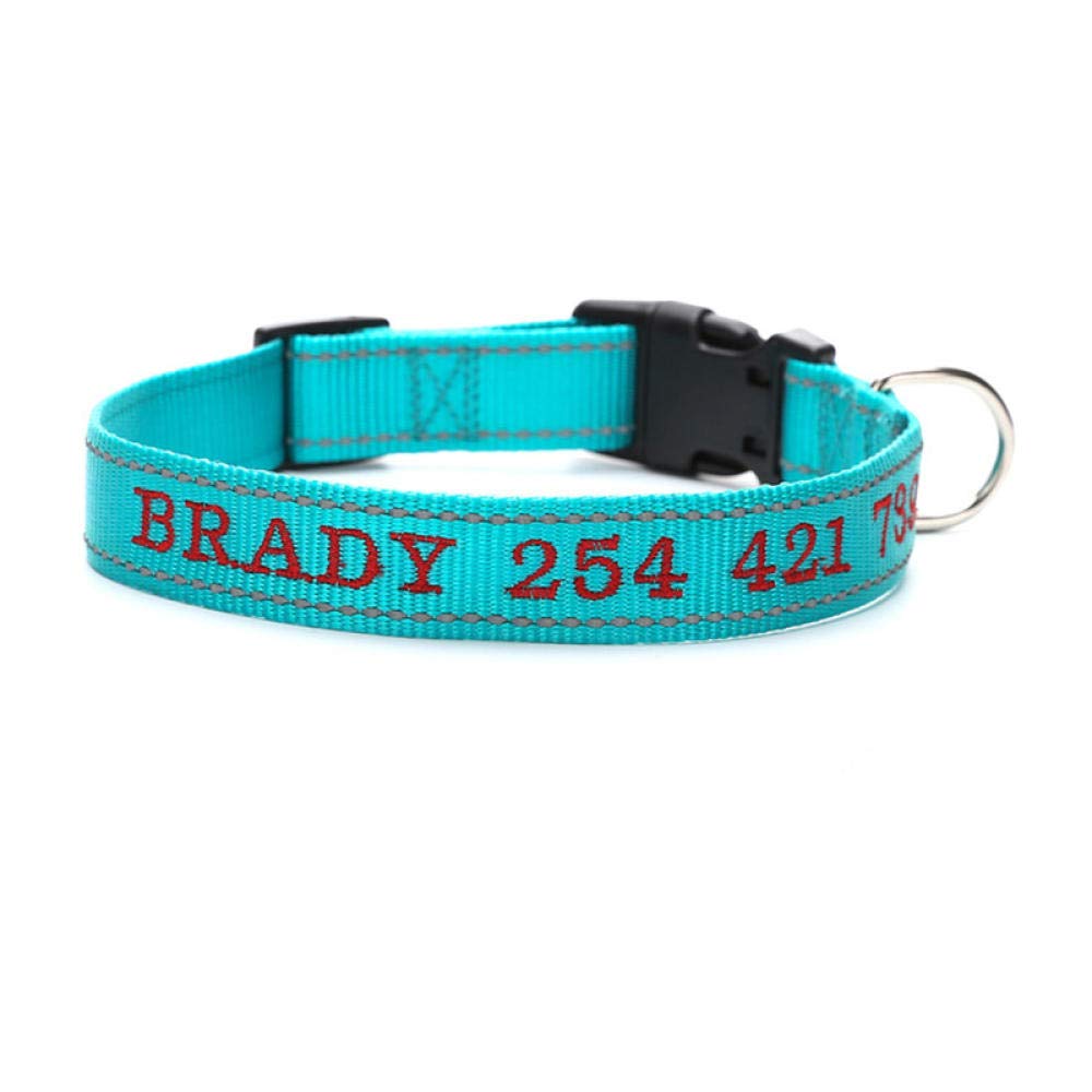 LYVQZPWLRHund mit Werkzeug, Haustierleinen Personalisiertes Hundehalsband Nylon Reflektierendes Halsband Stickerei Name Telefonnummer Individuelle Halsbänder Graviert(Purple,Small)