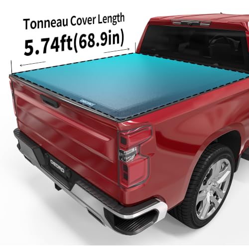 Image of OEDRO Soft Tri-Fold Tonneau Cover for 2019-2026 Chevy Silverado 1500 5.8ft