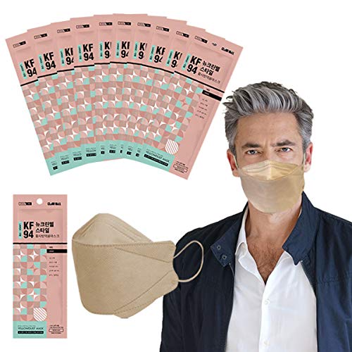Premium KF94 Face Mask 4 Layers Comfortable Individually Packaged (Beige Pack of 10)