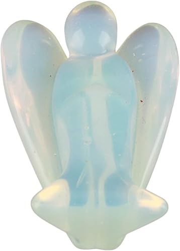 Miniatura 4 de Crystal Energy Chakra Reiki Healing Guardian Angel Shape Mini Figura Estatua Adorno de Piedra Curativa Ángel, Regalo para Escritorio Decoración del