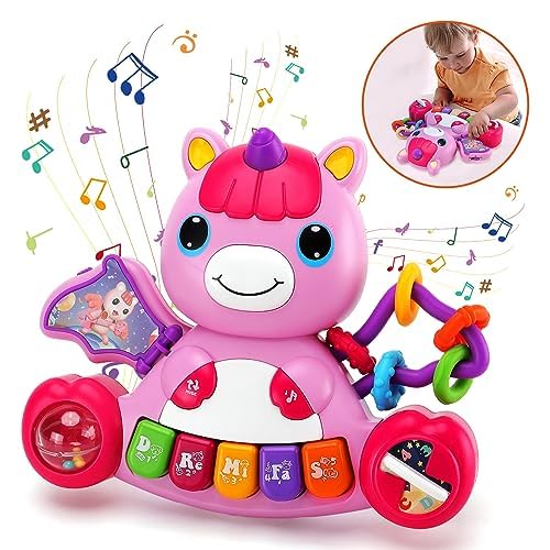 Image of Baby Piano Toy 6 to 12 Months Unicorn Light Up Music Baby Toys for 0 6 9 12 18 Months Interactive Early Learning Toys for Girls Christmas Birthday Gifts Toy for 1 Year Old Girls