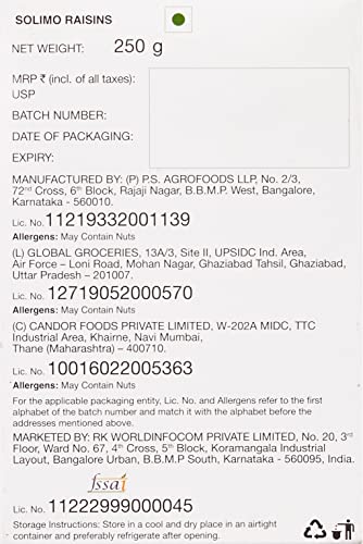 Image of Amazon Brand - Solimo Premium Almonds, 500g + Amazon Brand - Solimo Premium Raisins, 250g