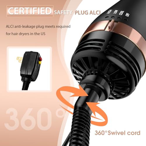 Image of Natrial Hair Dryer Brush Blow Dryer Brush in One Hot Air Brush for Drying and Straightening, Volumizer Multi-Styler Smooth Curls for All Hair Types, Frizz-Free Blowout Brush for Salon Quality