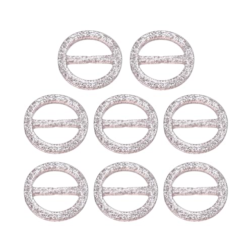 Image of uxcell Plastic Tee Shirt Clips, Round Bling Resin Scarf Ring Buckle, Fashion Tie Circle Clip