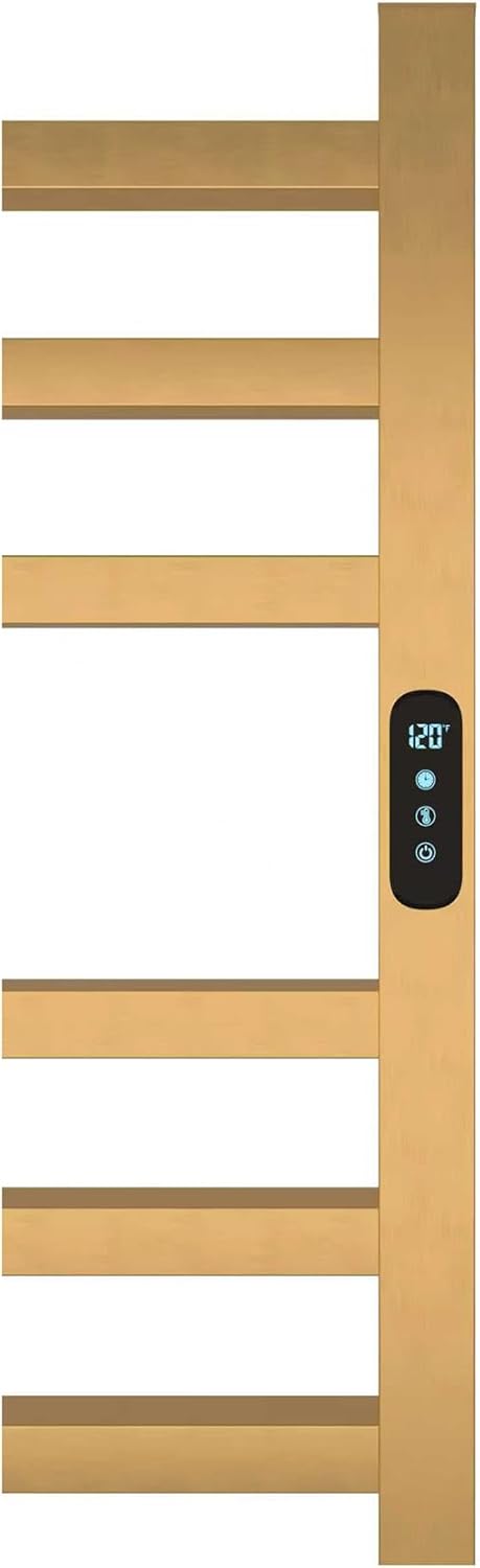 Luxury Heated Towel Rack Wall Mounted Towel Warmers, 12 Bars Towel Warmer Rack for Bathroom with Timer & Temperature Multi-Level Adjustable, Hardwired and Plug-in Compatible (Brushed Gold)
