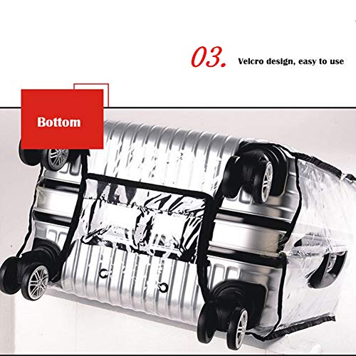 Cratone Koffer Cover Beschermfolie Bagage Cover voor rolkoffer Transparant PVC Kofferhoes Bagage Cover 22 24 28 30 inch (Transparant) - Image 5
