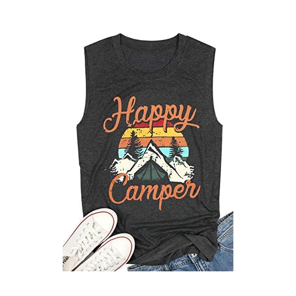 UNIQUEONE-Tank-Tops-for-Women-Happy-Camper-Tank-Top-Sleeveless-Graphic-Tee-Shirts-Loose-Fit-Vest-Tees UNIQUEONE Tank Tops for Women Happy Camper Tank Top Sleeveless Graphic Tee Shirts Loose Fit Vest Tees Dark Grey