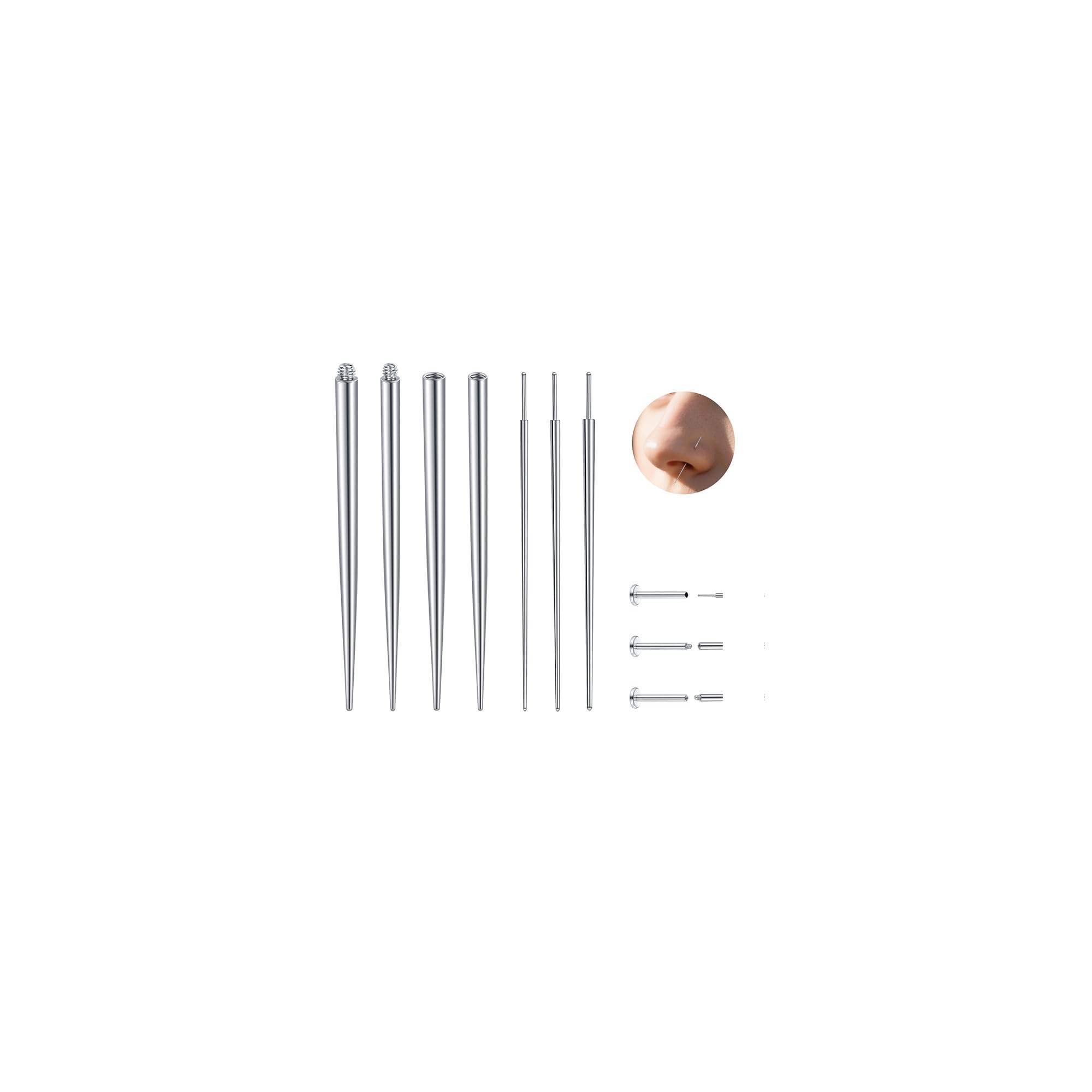 MODRSA Piercing-Taper Piercing-Ball Grabber Narzędzie do zmiany: Nos, wargi, Tragus, Piercing do zmiany biżuterii, 16, 18, 20G