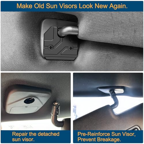 Image of Sun Visor Repair Kit Fits for Dodge RAM 1500 Trucks 2019-2026, 1 Pack Aluminum Black Sun Visor Clip, Car Sun Visor Fixer, Truck Visor Clip Fix Kit, Visor Clips for Cars, Dodge Ram 1500 Accessories