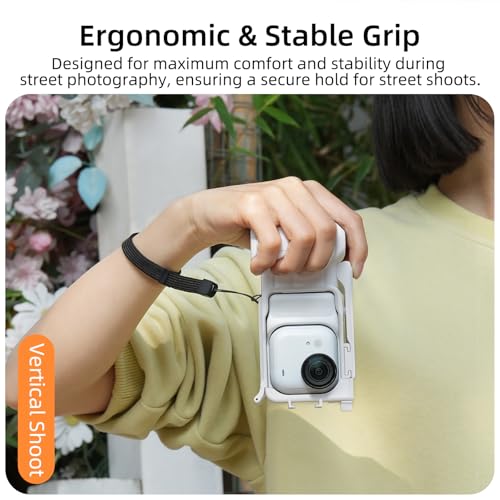 Image of Street Photography Handle for Insta360 GO Ultra, Quick-Release One-Piece Protective Frame, Stable Tabletop Stand, Includes Wrist Strap,Accessories for Insta360 GO Ultra (Black)