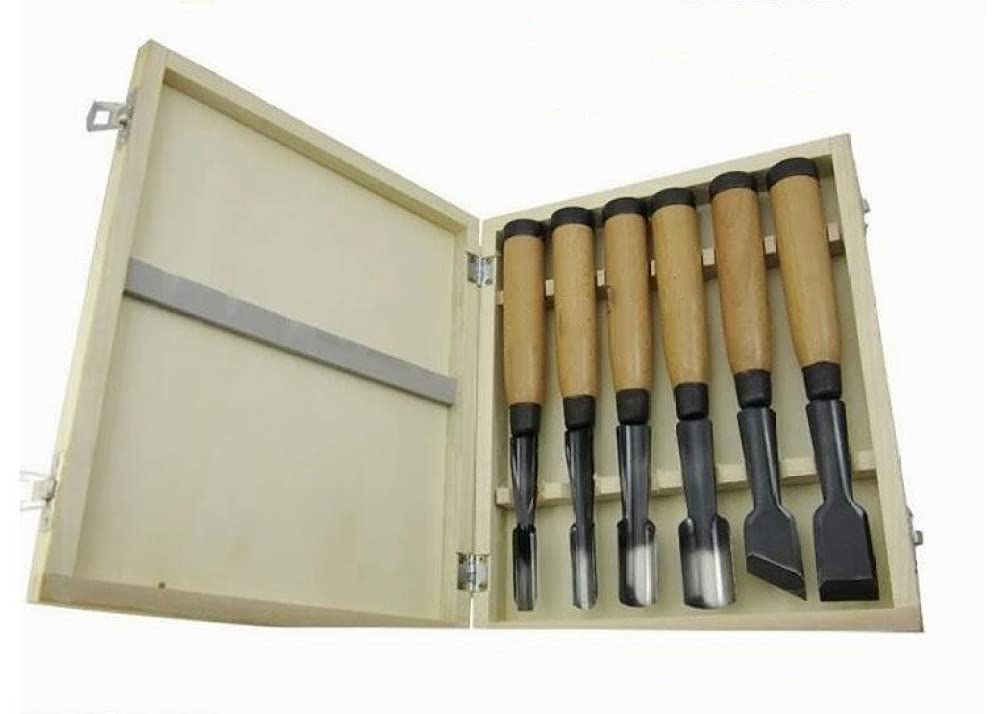 6 pezzi strumenti per intaglio del legno a mano scalpello set di utensili per scalpelli, come mostrato