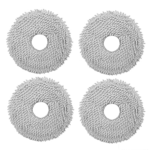4X Mop Cloth Robotic Vacuum Cleaner Spare Replacement Mopping Cloths Tool Sweeping Parts Compatible for P10/QRevo Fine Fibermaterial Mop Pads Cleaning Cloths Vacuum Cleaner Parts Mop Pad Floor