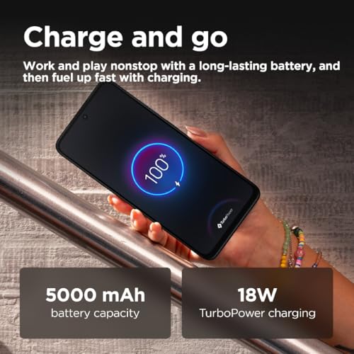 Motorola Moto g35 5G 8GB RAM 256GB UFS 2.2 Android 14 LCD Smartphone, Midnight Black (Pack include charger and cover) 2 Years Warranty