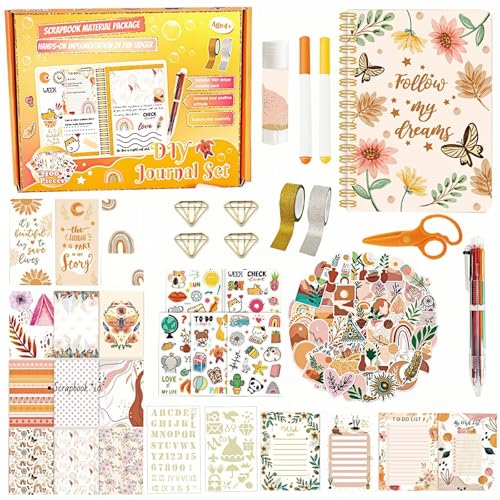 ROEOWENE 155PCS Kit Scrapbooking DIY Journal Accessoire Scrapbooking Materiel Kit avec Autocollant Scrapbooking Accessoires Set Carnet Stickers DIY Cadeau Adolescente...