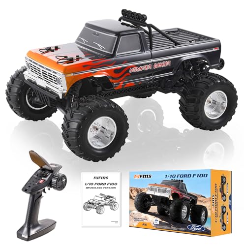FCXㅤ FMS 1/10 Ford F-100 Brushless RC Crawler, RS 2WD Off-Road Truck with Wheelie Bar, High-Torque...