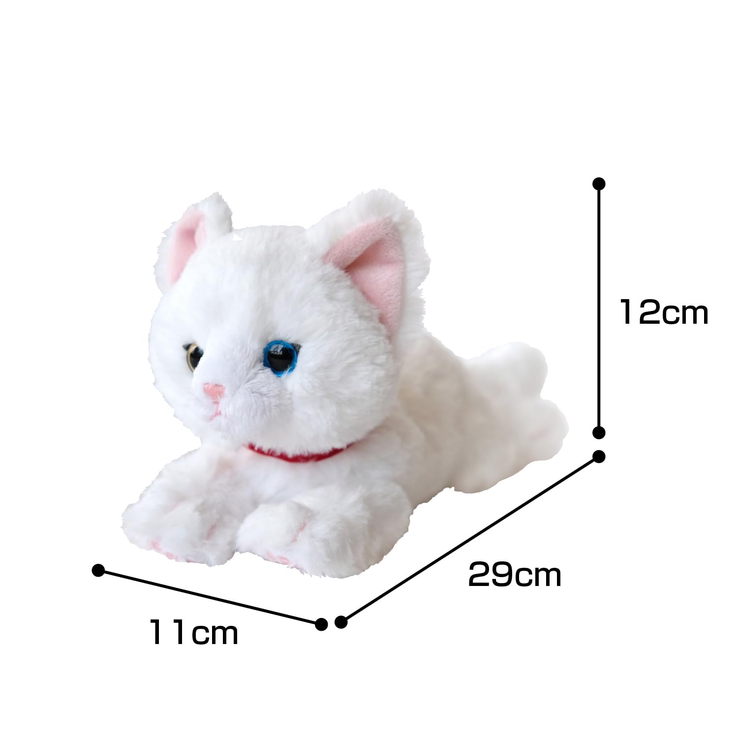Amazon.co.jp: サンレモン ひざねこ オッドアイ WH SS 11×29×12cm