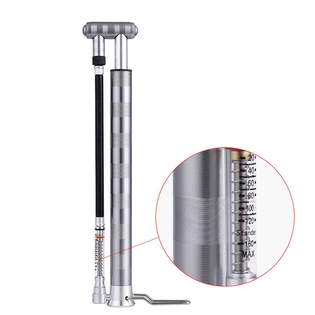 Fahrradpumpe Fahrrad-Fahrrad Minipumpe Tragbare Boden Externe Manometer Inflator Hohe Qualität Externe Manometer Fahrradpumpe