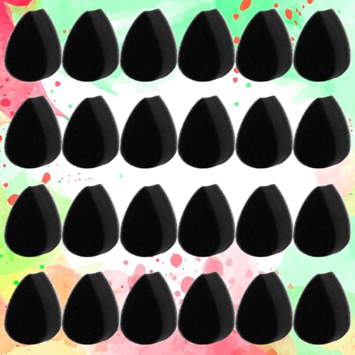 HJZHII 24PCS Face Paint Sponges Professional Black Petal Faces Sponges High Density Painting Spong for Adults Art Work Body Painting Makeup