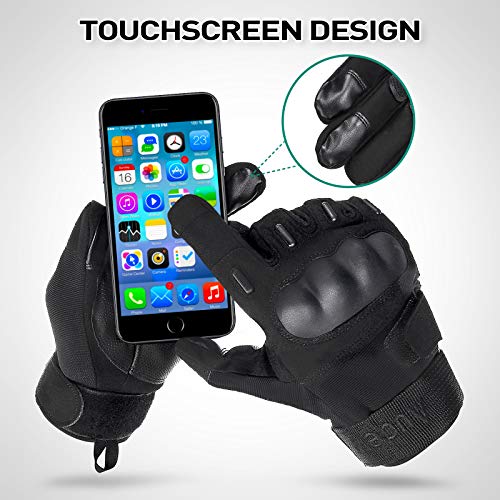 Audew Motorcycle Gloves for Men and Women, Full Finger Hard Knuckle Motorcycle Gloves with Non-Slip Palm Touchscreen Design for Racing, Riding, Hiking, Cycling, Climbing (Large) - Thumbnail 6