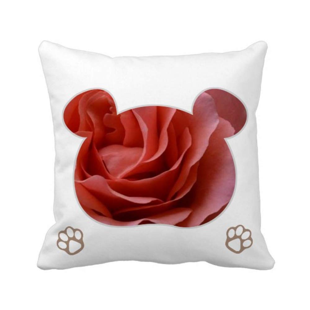 Housse de coussin carrée aux motifs de roses vertes pour coin lecture