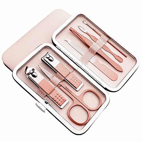 7pcs-Manicure-Set-Nail-Clippers-Kit-Stainless-Steel-Manicure-Kit-Nail-Clipping-Tools-Portable-Travel-Grooming-Kit-The-Best-Gift-with-Luxurious-CaseRose-Gold 7pcs Manicure Set, Nail Clippers Kit, Stainless Steel Manicure Kit, Nail Clipping Tools Portable Travel Grooming Kit, The Best Gift with Luxurious Case(Rose Gold) - Image 1
