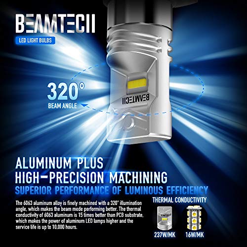 Beamtech 5202 Led Fog Light Bulb,H16(European Type,Not Japan Vehicles) Csp Chips 6500K 800 Lumens Xenon White Extremely Super Bright #TOP3