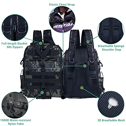 Blisswill Fishing Backpack Outdoor Tackle Bag Large Fishing Tackle Bag Water-Resistant Fishing Backpack With Rod Holder Shoulder Backpack #TOP4