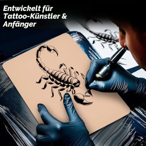 Kunsthaut Tattoo 3mm,16PCS Übungshaut Doppelseitig Silikon 20x15cm