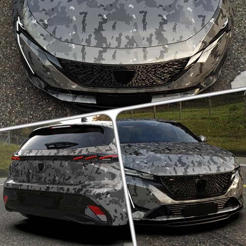 Image of Lypumso PET Camouflage Forged Carbon Fiber Vinyl Wrap, Glossy Car Vinyl Film for Automotive with Air Release Technology for Vehicle Decal DIY Interior Exterior Decoration (Dark Grey, 1ft x 10ft)
