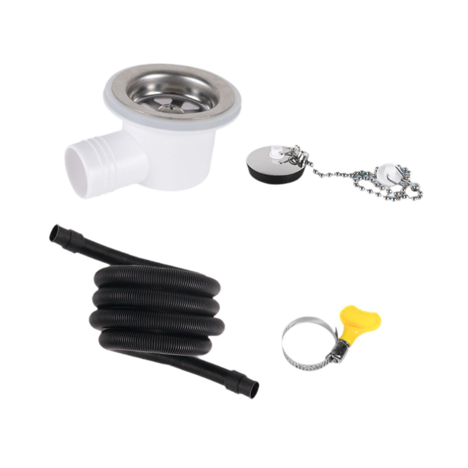 Tapón de desagüe de acero inoxidable para fregaderos de autocaravanas con tubo de 7.6 cm