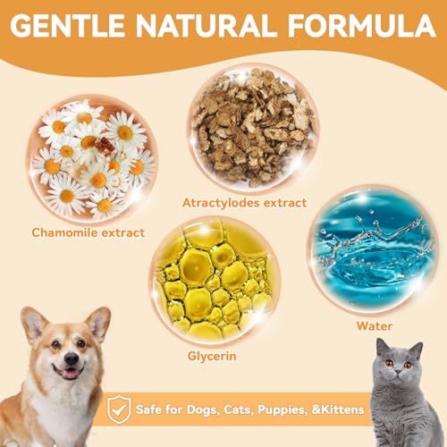 prowithlin Ohrenreiniger Hunde (120 ml) - Entfernt Wachs und Gerüche, Stoppt Kopfschütteln und Kratzen - Schonende Ohrentropfen für Hunde - Ohrreiniger für Alle Katzen und Hunde