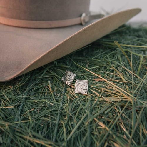 Mancuernillas clásicas grabadas estilo occidental para hombre miniatura 4
