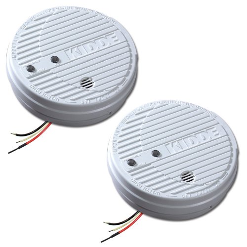 Kidde 1275 Hardwire Smoke Alarm with Hush Feature and Battery Backup, Twin Pack