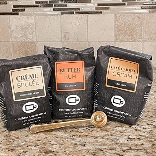 Butter Rum Flavored Coffee, Specialty Arabica Coffee, Medium Roast, 12 Ounce, Whole Bean #TOP3