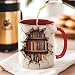 LOJEYYGLE Bookshelf Mug - Gift For Book Lovers - Gift For Librarians - 3D Library Bookshelf Cup - Library Mug - Bookish Coffee Cup - Book Reader Gifts - Birthday Gifts For Writer, BookClub