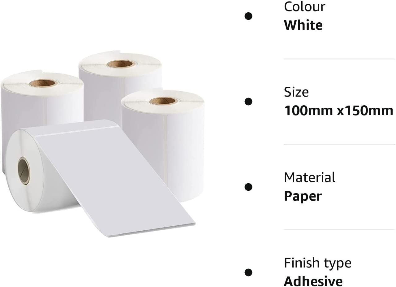 Etichetta termica per stampante per etichette 4x6 1 rotolo (500 etichette) Etichette per pacchetti di spedizione diretta termica compatibili tutte le stampanti per etichette 4 × 6 impermeabili a