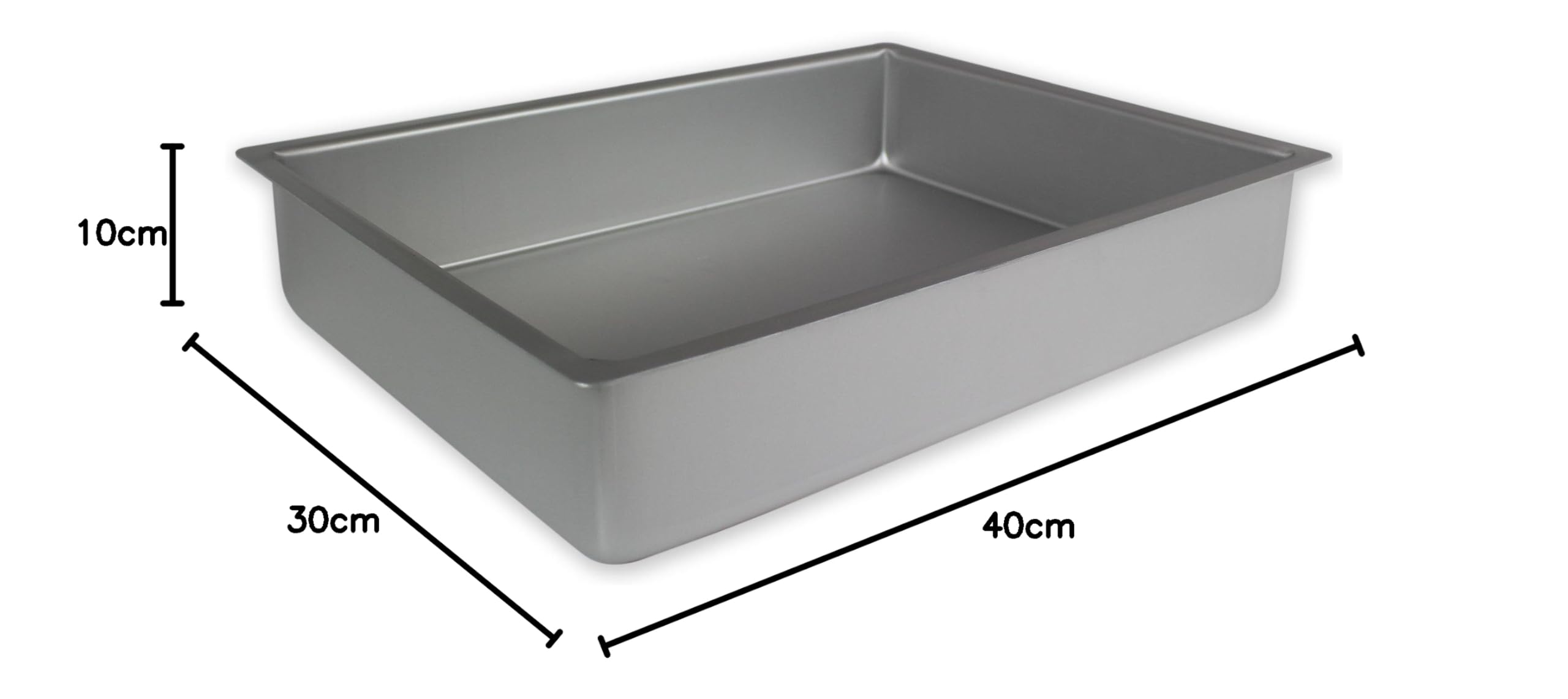 PME CSB103 Square Non-Stick Baking Mould Made of Stainless Steel 204 x 46 mm, Silver, 25 x 22 x 4.5 cm