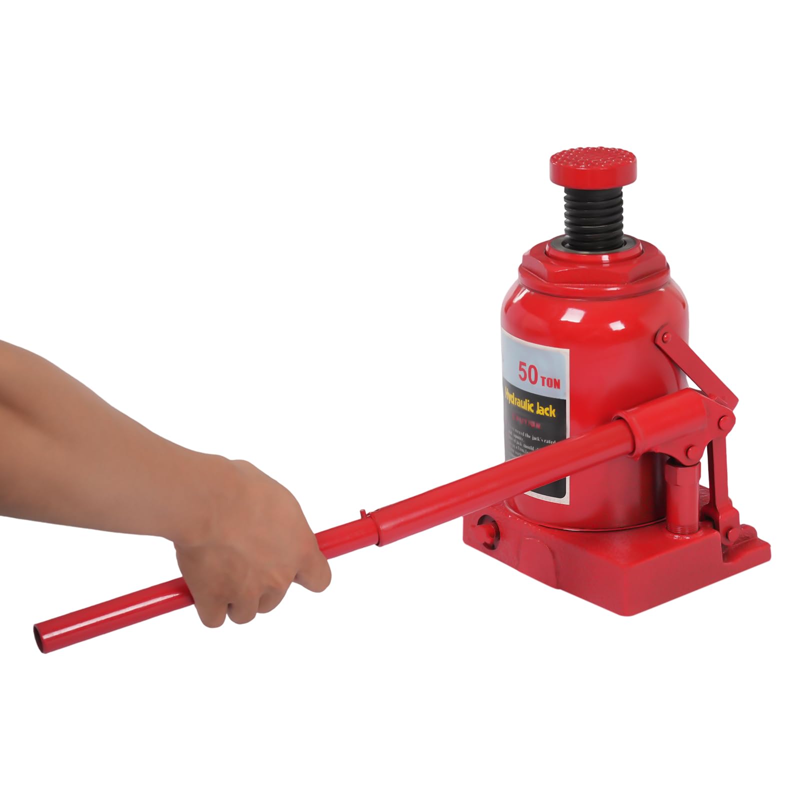 Heavy Duty Hydraulic Cylinder Jack,Hydraulic Stubby Low Profile Welded Bottle Jack with Disassembled Extended Lever,30T(66,138Lbs) Capacity,Hydraulic Jack,for Lifting Cars,Heavy-Duty Machinery,Red