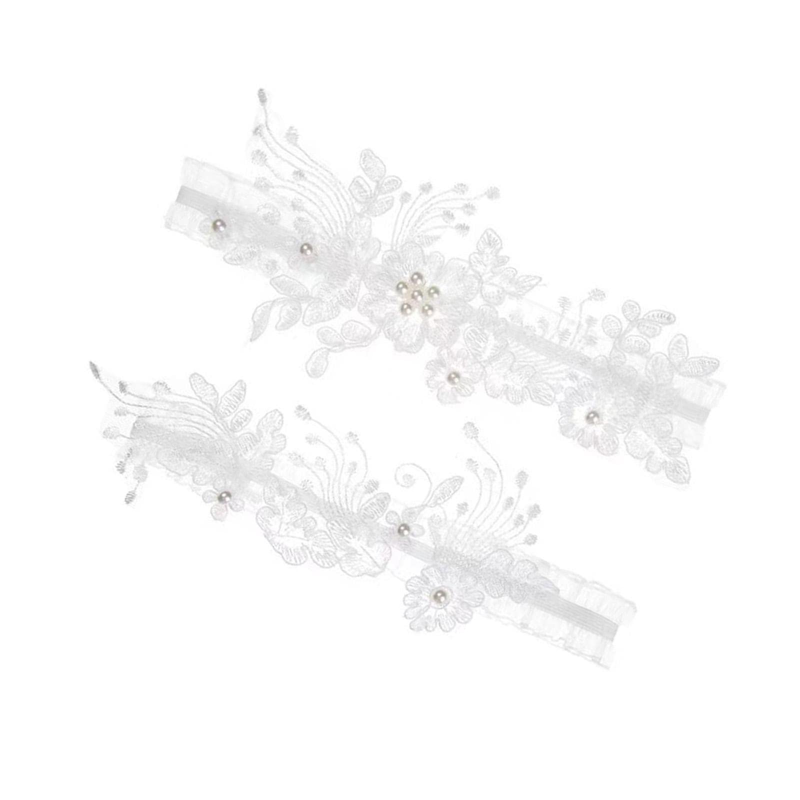 Meadawgs® 2 Pieces Bridal Wedding Garter Costume Accessories Faux Pearls for Party White S|Clothing, Shoes & Accessories | Wedding & Formal Occasion | Bridal Accessories |1 Pair Bridal Garters
