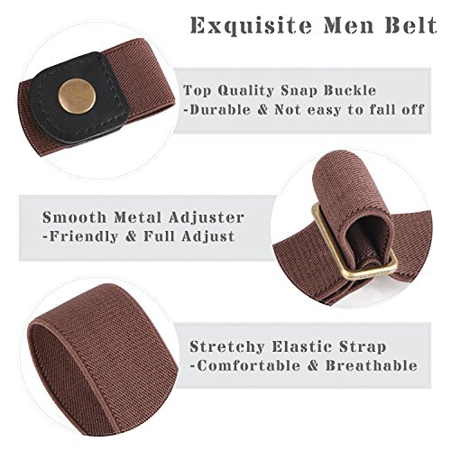 Image of XZQTIVE No Buckle Invisible Elastic Stretch Belt for Men /Women Fits waist 24-50in Father Day Gift