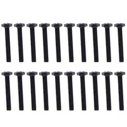 Image of Aicosineg M4 x 25mm Carbon Steel Grade 8.8 External Hex Head Screw Bolts Metric Thread Hexagon Bolts Fastener, 28 x 7 x 7mm (Lx W x H) for Hardware Furniture Machinery Black 100pcs