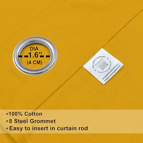 Image of THE LINEN COMPANY Canvas Cotton Long Door Curtains with Steel Eyelet for Living Room /Dining Hall /Hotel /Farm House 1 Pcs Set (4.5ft x 8 ft, Mustard)