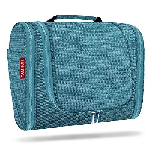 Premium Hanging Travel Toiletry Bag for Women and Men, Large Cosmetic Make up Organizer, Bathroom and Shower Organizer Kit with Sturdy Hook, Gifts for Women (Blue)