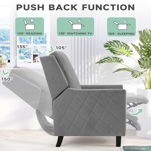 Sillón con reposapiés ajustable y tapizado gris miniatura 6